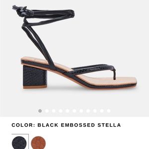 Dolce Vita Jorry Heels in Black Embossed Stella